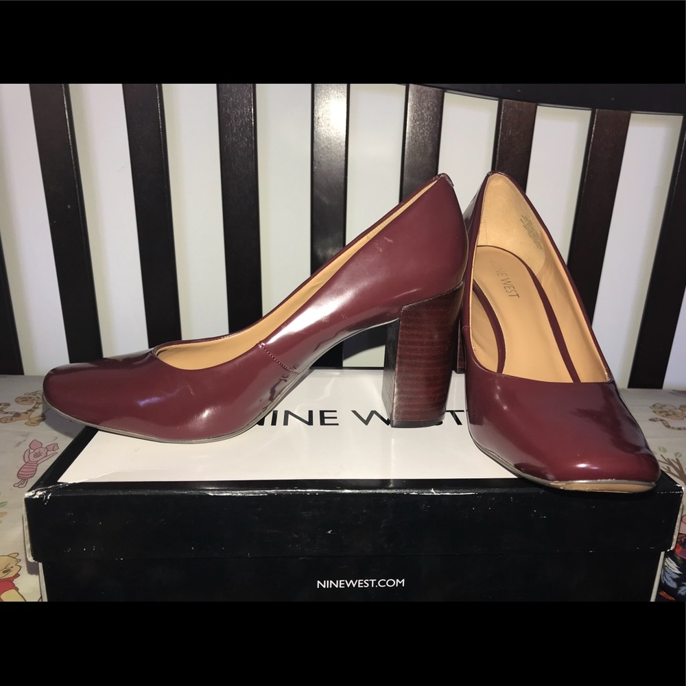 Nine West block heel pumps